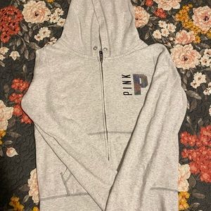 Vs pink zip up hoodie